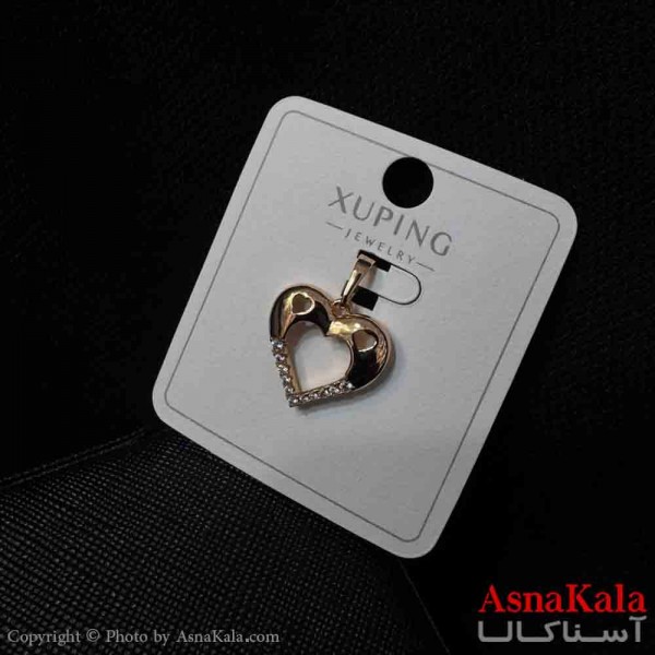 آویز ژوپینگ مینیمال دخترانه مدل قلب توخالی رنگ طلایی کد GNB161706W