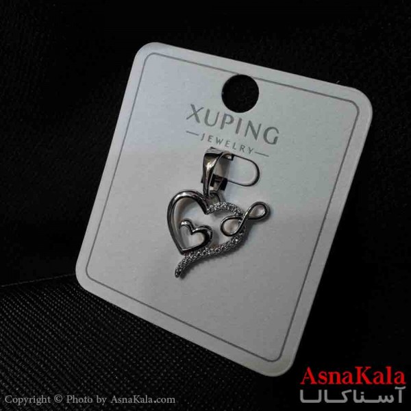 آویز ژوپینگ مینیمال دخترانه مدل قلب در قلب کد GNB161707W