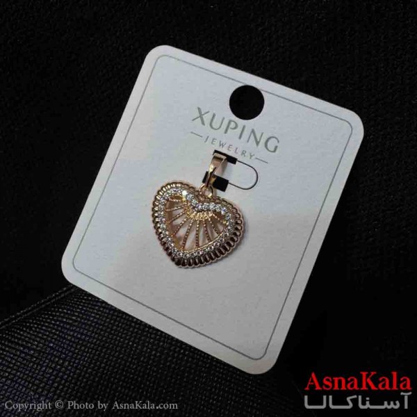 آویز ژوپینگ مینیمال دخترانه مدل قلب حصیری نگینی کد GNB161712W