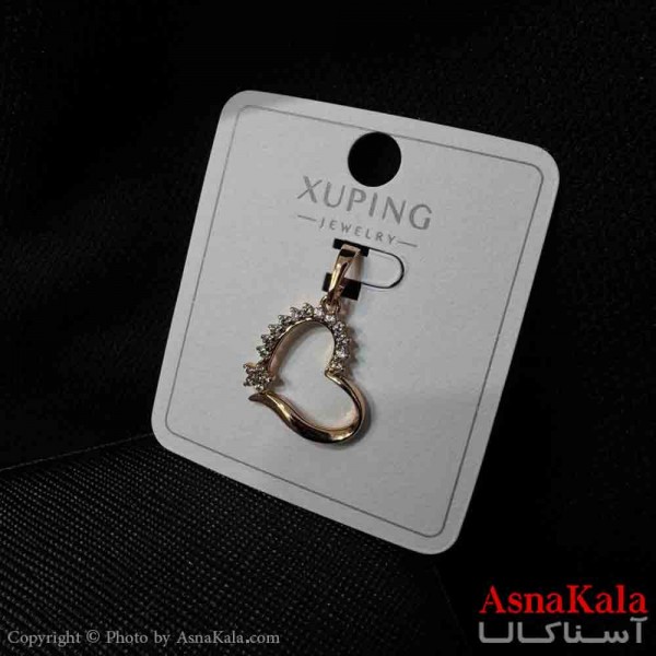 آویز ژوپینگ مینیمال دخترانه مدل قلب و نصف نگین کد GNB161718W