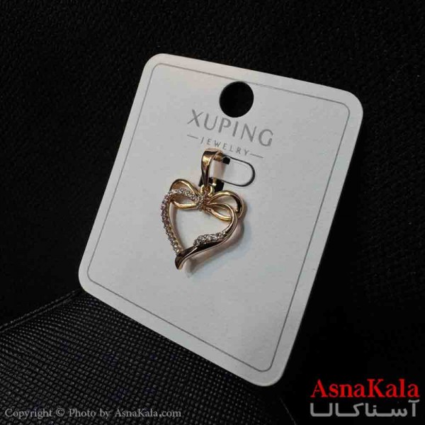 آویز ژوپینگ مینیمال دخترانه مدل قلب و پاپیون نگیندار کد GNB161723W