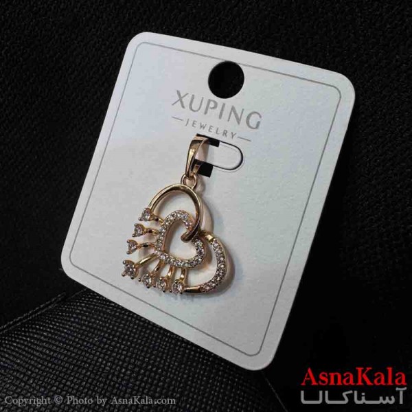 آویز ژوپینگ مینیمال دخترانه مدل قلب وقلب نگیندار مدرن کد GNB161726W