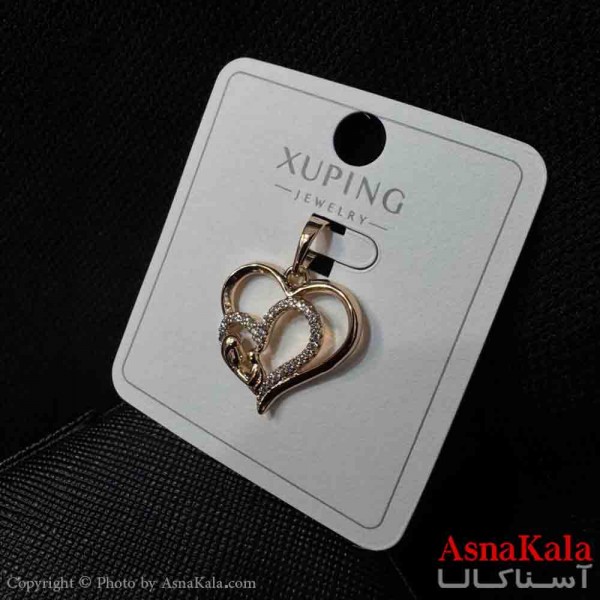 آویز ژوپینگ مینیمال دخترانه مدل قلب درقلب نگیندار ترند کد GNB161729W