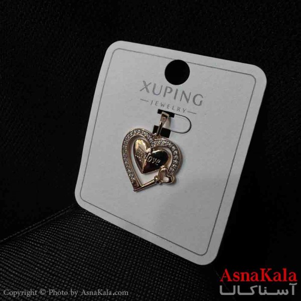 آویز ژوپینگ مینیمال دخترانه مدل قلب و کلید نگیندار ترند کد GNB161730W