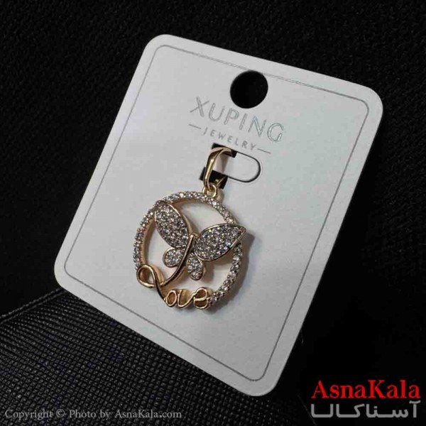 آویز ژوپینگ مینیمال دخترانه مدل پروانه فول نگین ترند کد GNB161735W