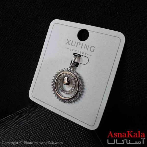 آویز ژوپینگ مینیمال دخترانه مدل قلب حلقه درحلقه نگیندار ترند کد GNB161736W