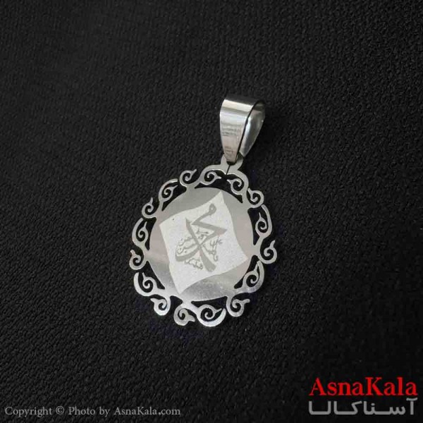 آویز گردنبند مردانه طرح  5تن آل عبا ترند رنگ نقره ای کد GNB161752W