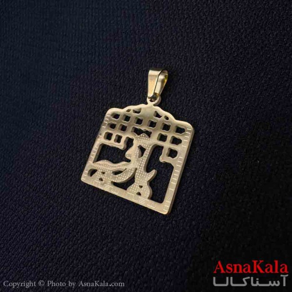 آویز گردنبند مردانه طرح  یارقیه ترند رنگ طلایی کد GNB161753W