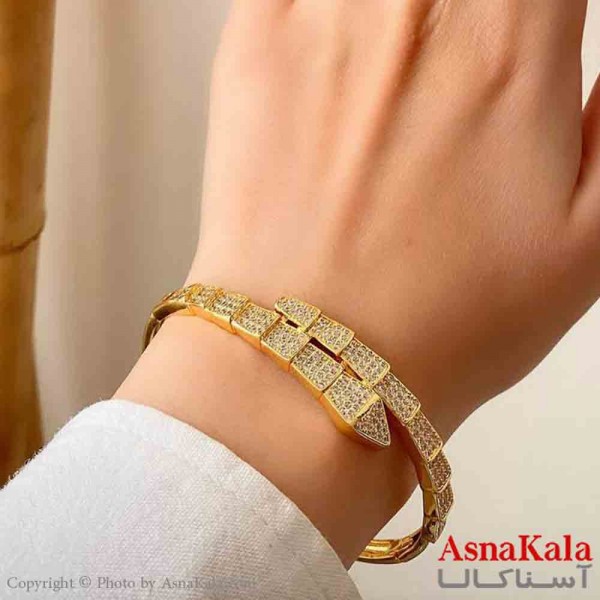 بنگل دخترانه پینترستی استیل پوست ماری فول نگین مدرن کد DSB181376W