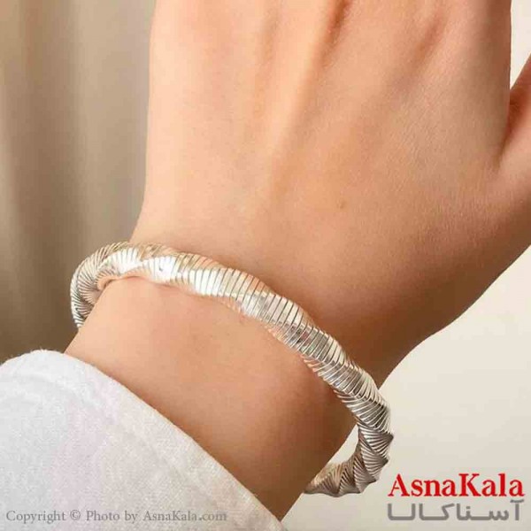 بنگل دخترانه پینترستی استیل آینه ای مدرن رنگ نقره ای کد DSB181381W