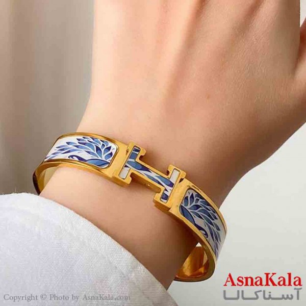 بنگل دخترانه پینترستی استیل هرمس مدرن رنگ طلایی کد DSB181383W