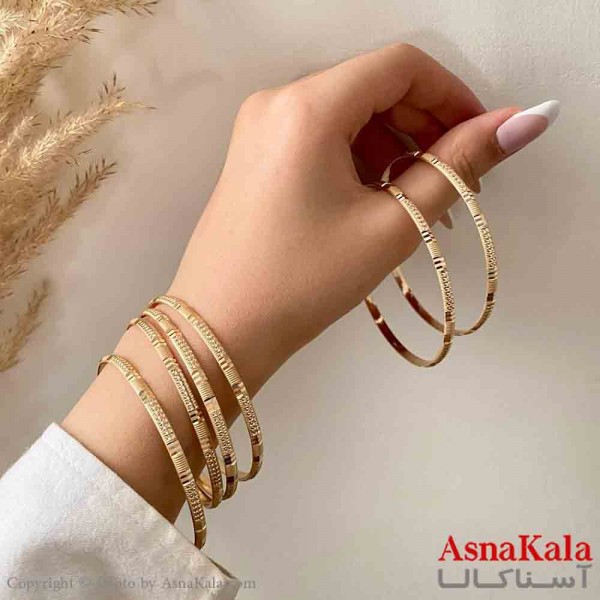 النگو طلاروس 3میل زنانه خارجی  برند NG طلایی طرح نخودی جدید با کارت گارانتی کد DSB181403w