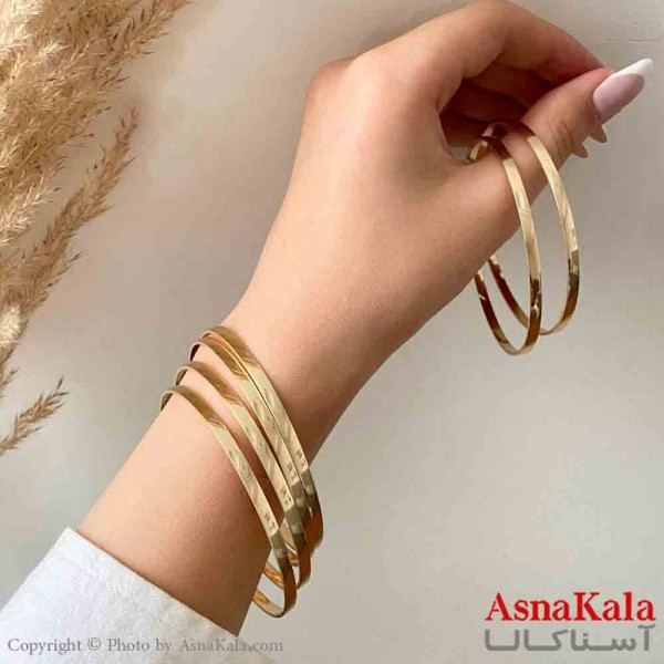 النگو طلاروس 3میل زنانه خارجی  برند NG طلایی طرح آینه ای با کارت گارانتی کد DSB181406w