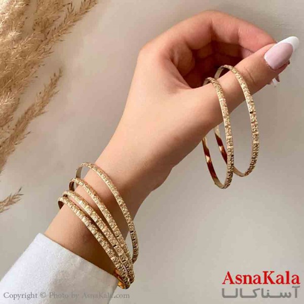 النگو طلاروس 3میل زنانه خارجی  برند NG طلایی طرح تراش مدرن با کارت گارانتی کد DSB181410w