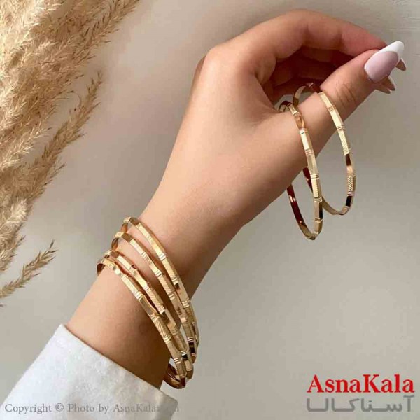 النگو طلاروس 3میل زنانه خارجی  برند NG طلایی طرح آینه ای و مات با کارت گارانتی کد DSB181412w