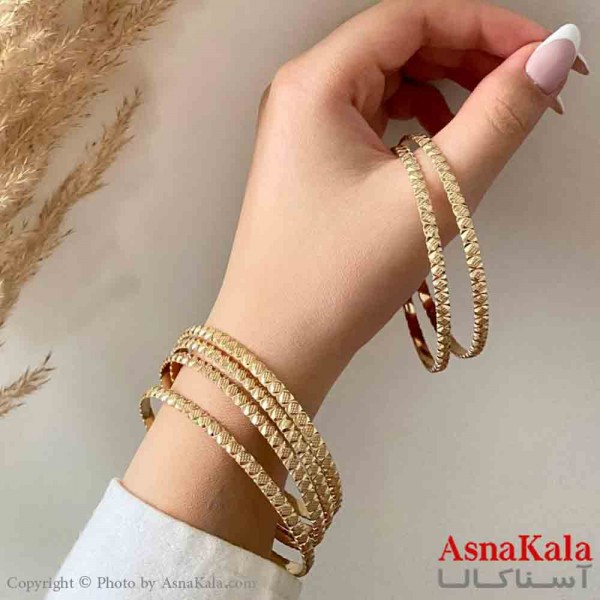 النگو طلاروس 2میل زنانه خارجی  برند NG طلایی طرح  نخودی با کارت گارانتی کد DSB181415w