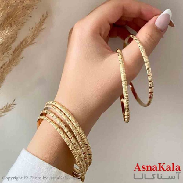 النگو طلاروس 2میل زنانه خارجی  برند NG طلایی طرح  نخودی مات با کارت گارانتی کد DSB181416w