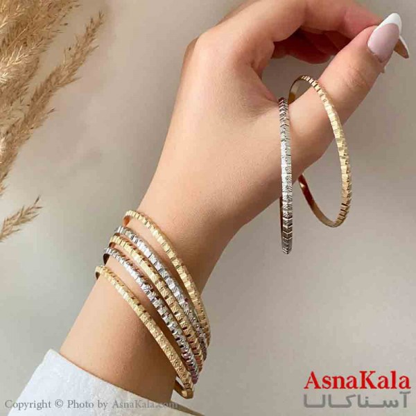 النگو طلاروس 3میل زنانه خارجی  برند NG طلایی طرح  برجسته خاص با کارت گارانتی کد DSB181419w