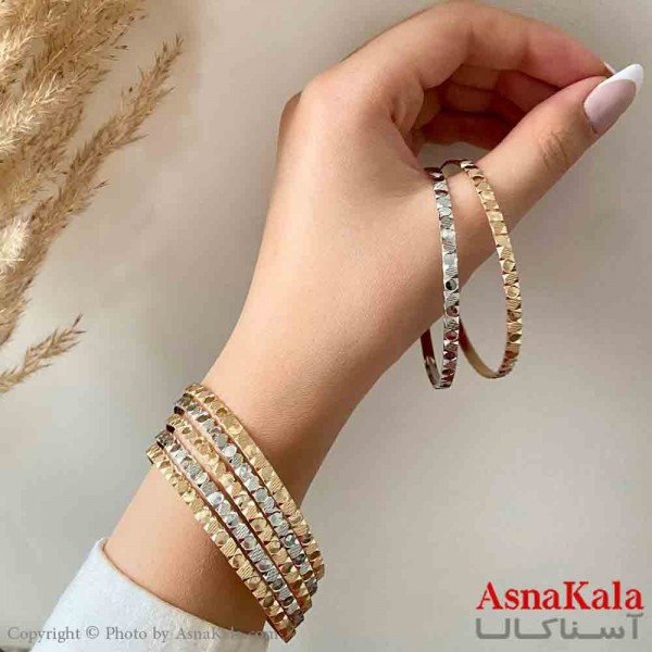 النگو طلاروس 3میل زنانه خارجی  برند NG طلایی طرح  آینه ای دایره ای با کارت گارانتی کد DSB181421w