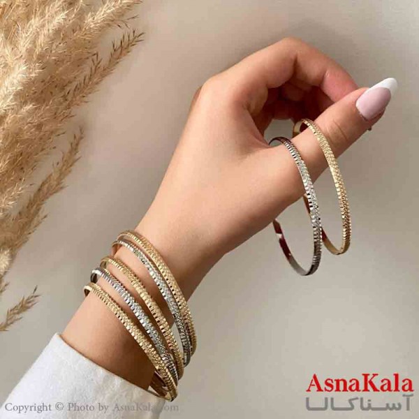 النگو طلاروس 3میل زنانه خارجی  برند NG طلایی طرح  نخودی ریز با کارت گارانتی کد DSB181422w