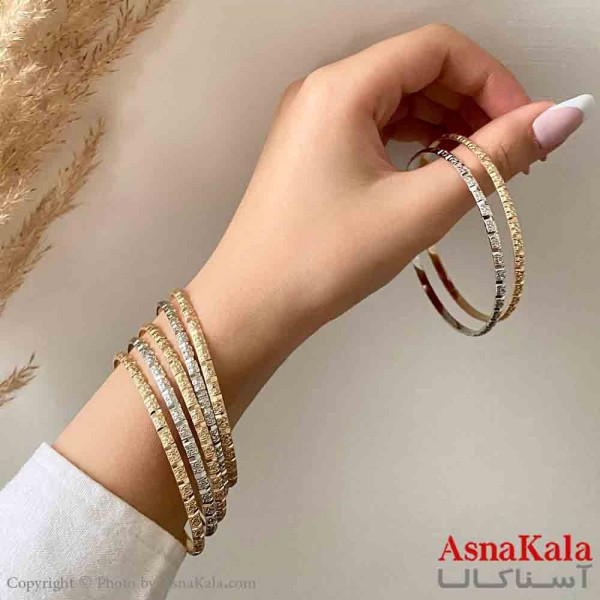 النگو طلاروس 3میل زنانه خارجی  برند NG طلایی طرح  پرتراش با کارت گارانتی کد DSB181424w