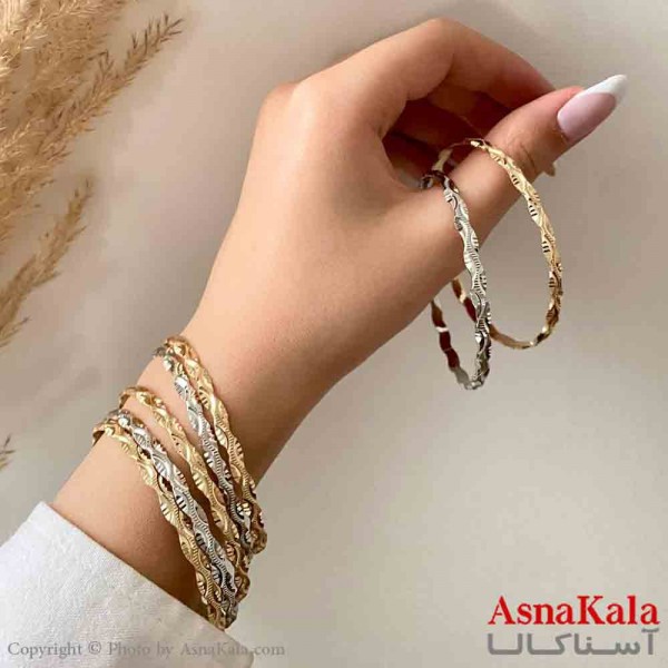 النگو طلاروس 3میل زنانه خارجی  برند NG طلایی طرح مدور با کارت گارانتی کد DSB181426w