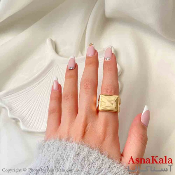 انگشتر زنانه YSX مینیمال مدل مربع براق مدرن فری سایز  رنگ طلایی کد ANG19874W