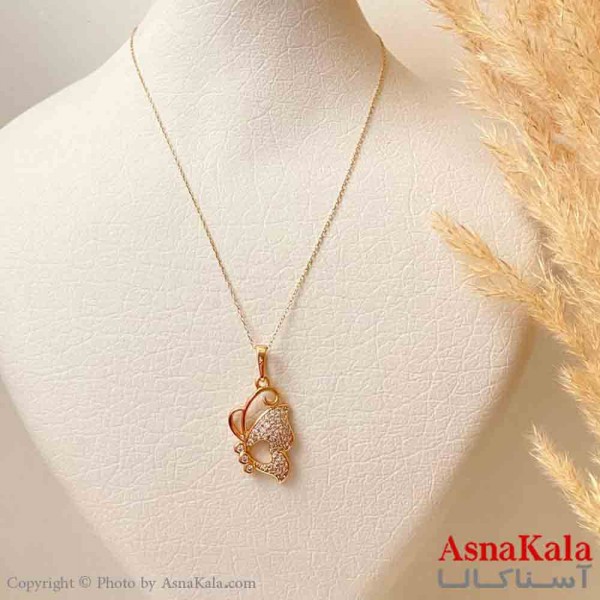 آویز ژوپینگ مینیمال دخترانه مدل پروانه  نگیندار ترند  رنگ طلایی ترند کد GNB161830W