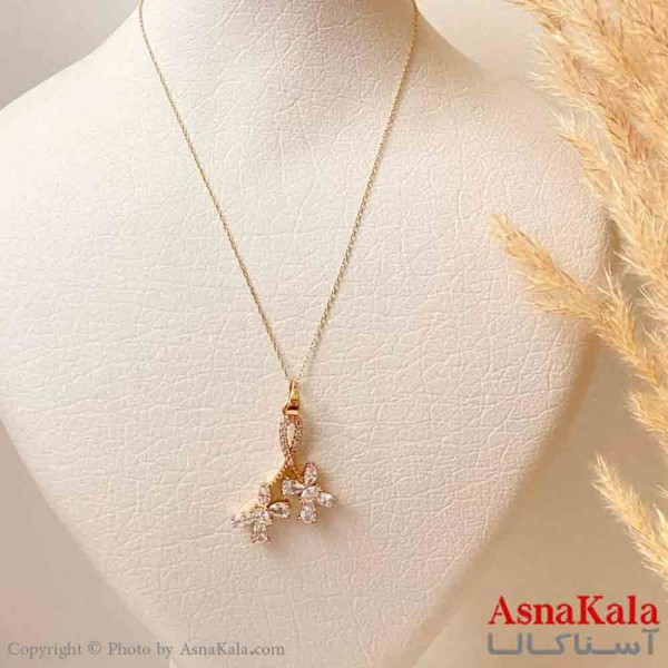 آویز ژوپینگ مینیمال دخترانه مدل دو پروانه نگیندار ترند  رنگ طلایی ترند کد GNB161840W