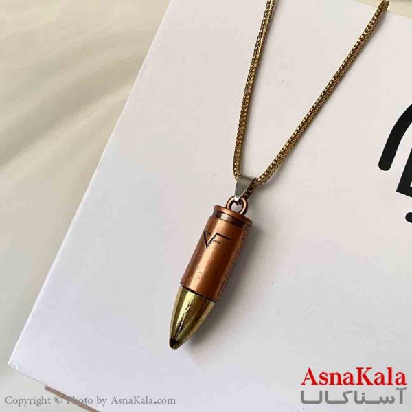 گردنبند اسپورت مدل فشنگ مدرن ورشو رنگ طلایی کد GNB161860W