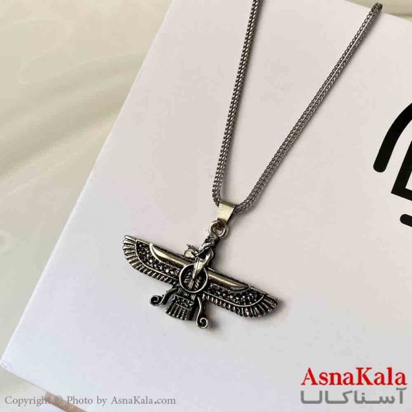گردنبند اسپورت مدل فروهر مدرن ورشو رنگ نقره ای کد GNB161871W