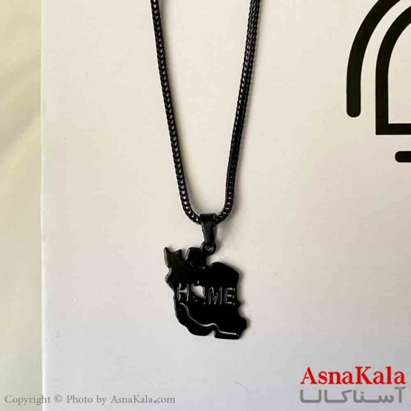 گردنبند اسپورت مدل ایران ترند استیل رنگ مشکی کد GNB161886W