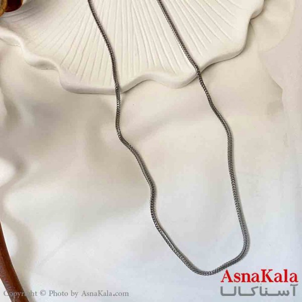 گردنبند اسپورت مدل کارتیر دوبل ریز استیل رنگ نقره ای 45 سانت کد GNB161890W