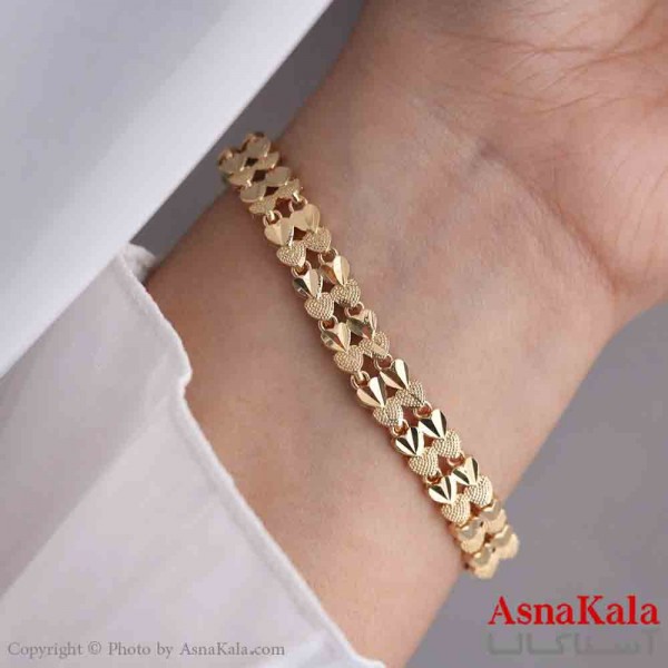 دستبند برنجی زنانه طلایی  کد dsb181432w