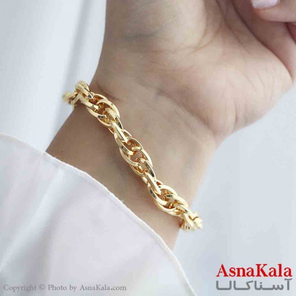 دستبند برنجی زنانه طلایی  کد dsb181433w