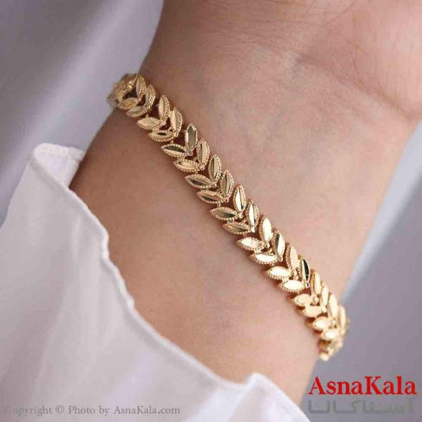 دستبند برنجی زنانه طلایی  کد dsb181434w