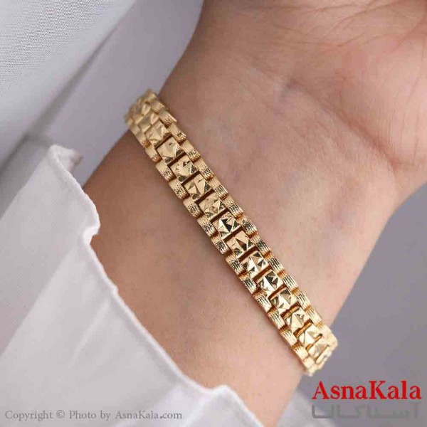 دستبند برنجی زنانه طلایی  کد dsb181435w