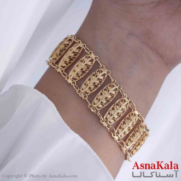 دستبند برنجی زنانه طلایی  کد dsb181436w