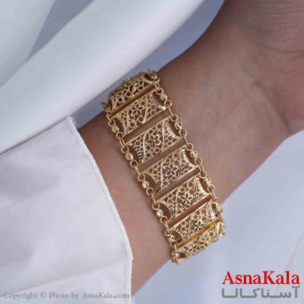 دستبند برنجی زنانه طلایی  کد dsb181438w