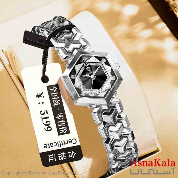 ساعت زنانه بین باند جنس بندفولاد ضدزنگ، شیشه معدنی الماس ضدخش، موتور کوارتز کد WTCH11368W