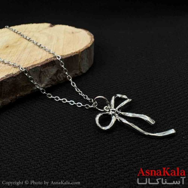 گردنبند پاپیون دخترانه پینترستی استیل با زنجیر 45 سانتی متر کد GNB161901W