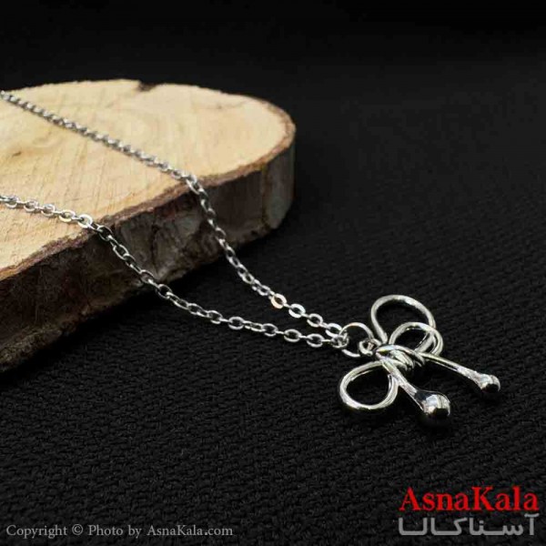 گردنبند پاپیون دخترانه پینترستی استیل با زنجیر 45 سانتی متر کد GNB161902W
