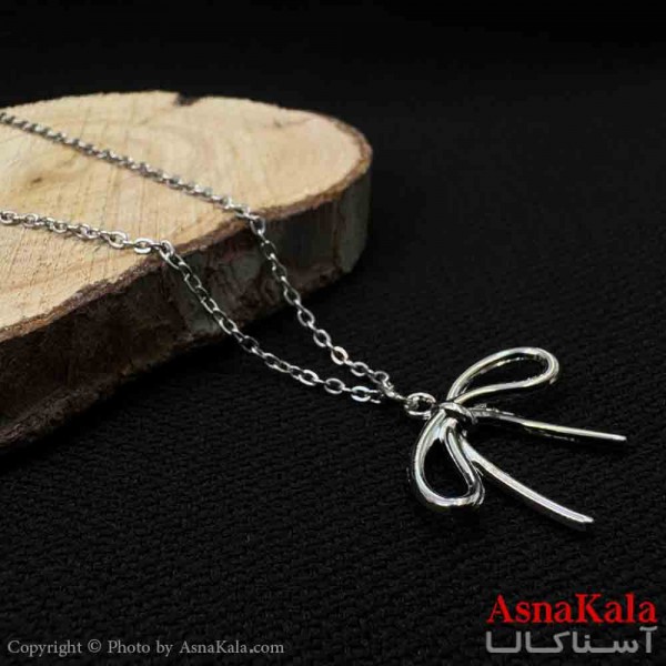 گردنبند پاپیون دخترانه پینترستی استیل با زنجیر 45 سانتی متر کد GNB161903W