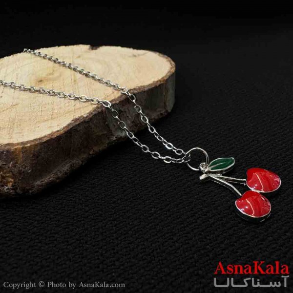 گردنبند گیلاس دخترانه پینترستی استیل با زنجیر 45 سانتی متر کد GNB161904W