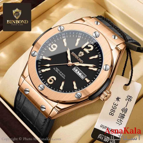 ساعت مردانه بین باند مقاوم دربرابر آب، موتور کوارتز،  شب نما، روزشمار کد WTCH11382W