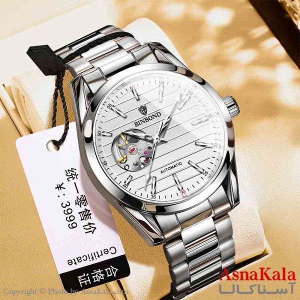 ساعت مردانه اتوماتیک بین باند مقاوم دربرابر آب،  شب نما، پشت قاب نمایشگر موتور کد WTCH11389W