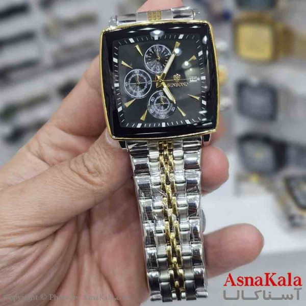 ساعت مردانه بین باند مقاوم دربرابر آب، موتور کوارتز،  شب نما، روزشمار کد WTCH11393W