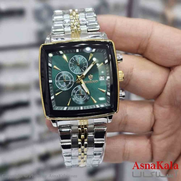 ساعت مردانه بین باند مقاوم دربرابر آب، موتور کوارتز،  شب نما، روزشمار کد WTCH11395W