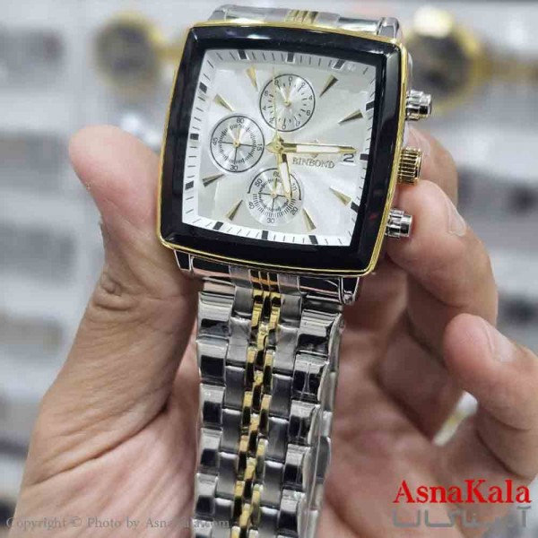 ساعت مردانه بین باند مقاوم دربرابر آب، موتور کوارتز،  شب نما، روزشمار کد WTCH11397W