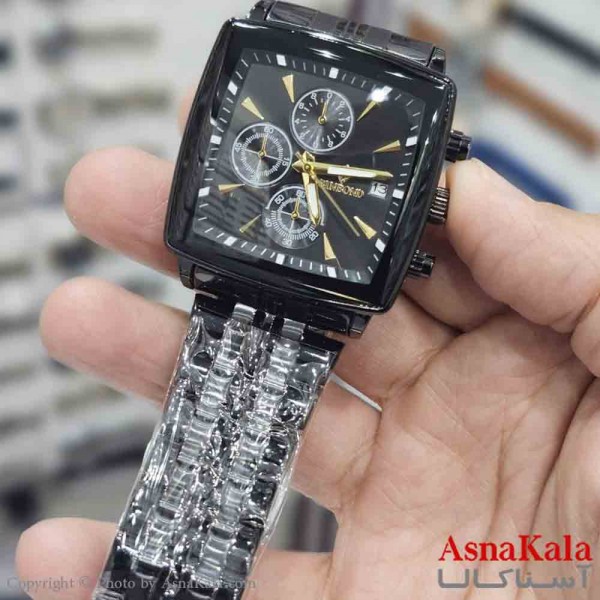 ساعت مردانه بین باند مقاوم دربرابر آب، موتور کوارتز،  شب نما، روزشمار کد WTCH11398W